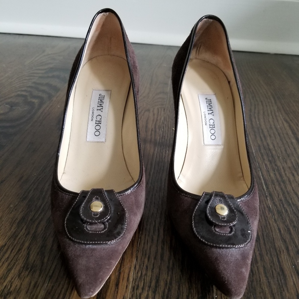 Suede Jimmy Choo Heel Pumps